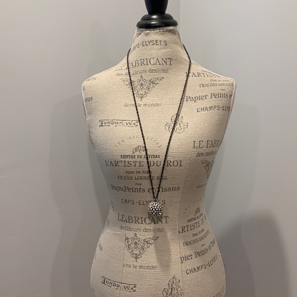 Long disco ball necklace